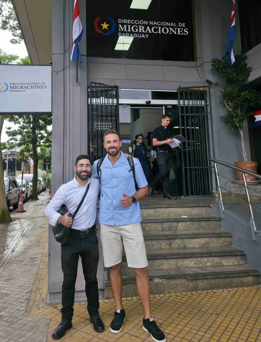 Osher with German client in immigration